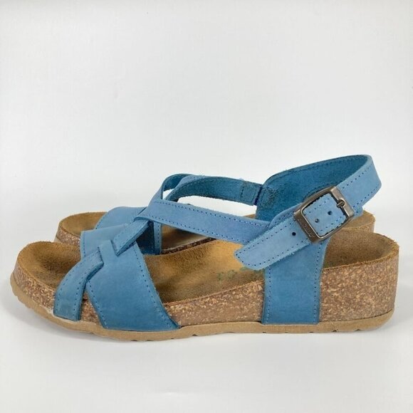 BioNatura Italian Leather Anatomic Cork Heel Sandals 9 1/2 - Picture 3 of 8